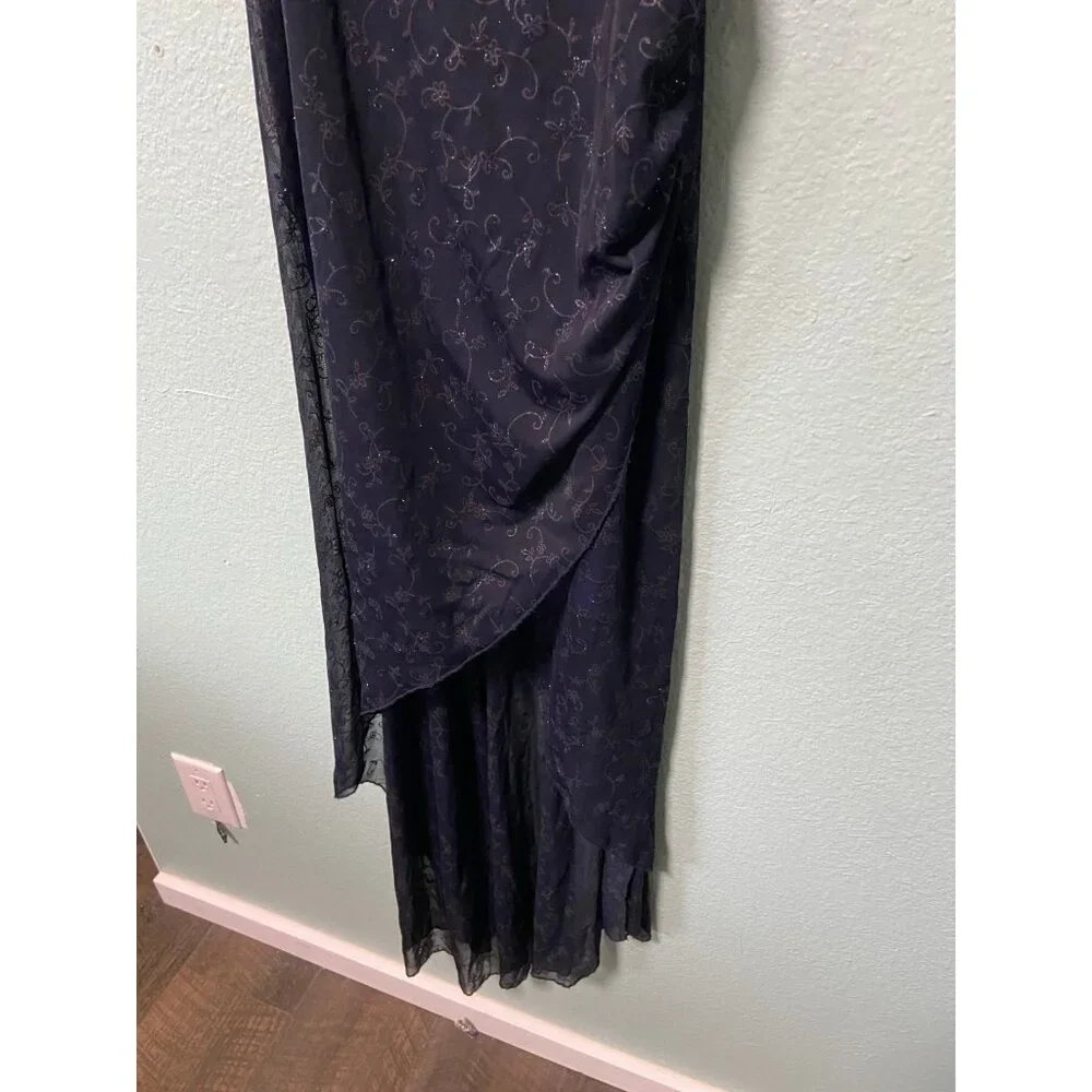 Vintage Rocket Candy Women's Navy Glitter High‎ Low Dress Size Large
